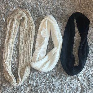 3 Neutral Infinity Scarves